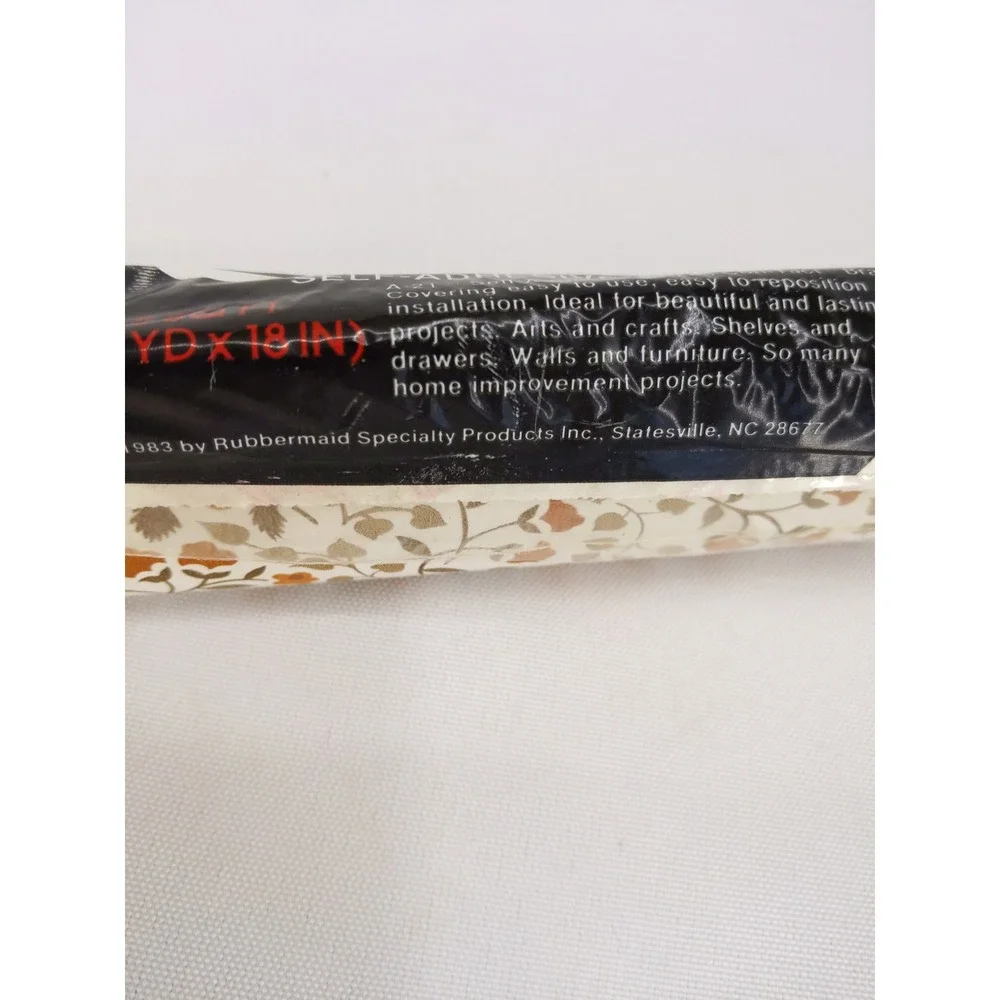 Vintage 80s 1983 Con-Tact‎ Shelf Liner Orange Blossom Floral 3yd x 18in